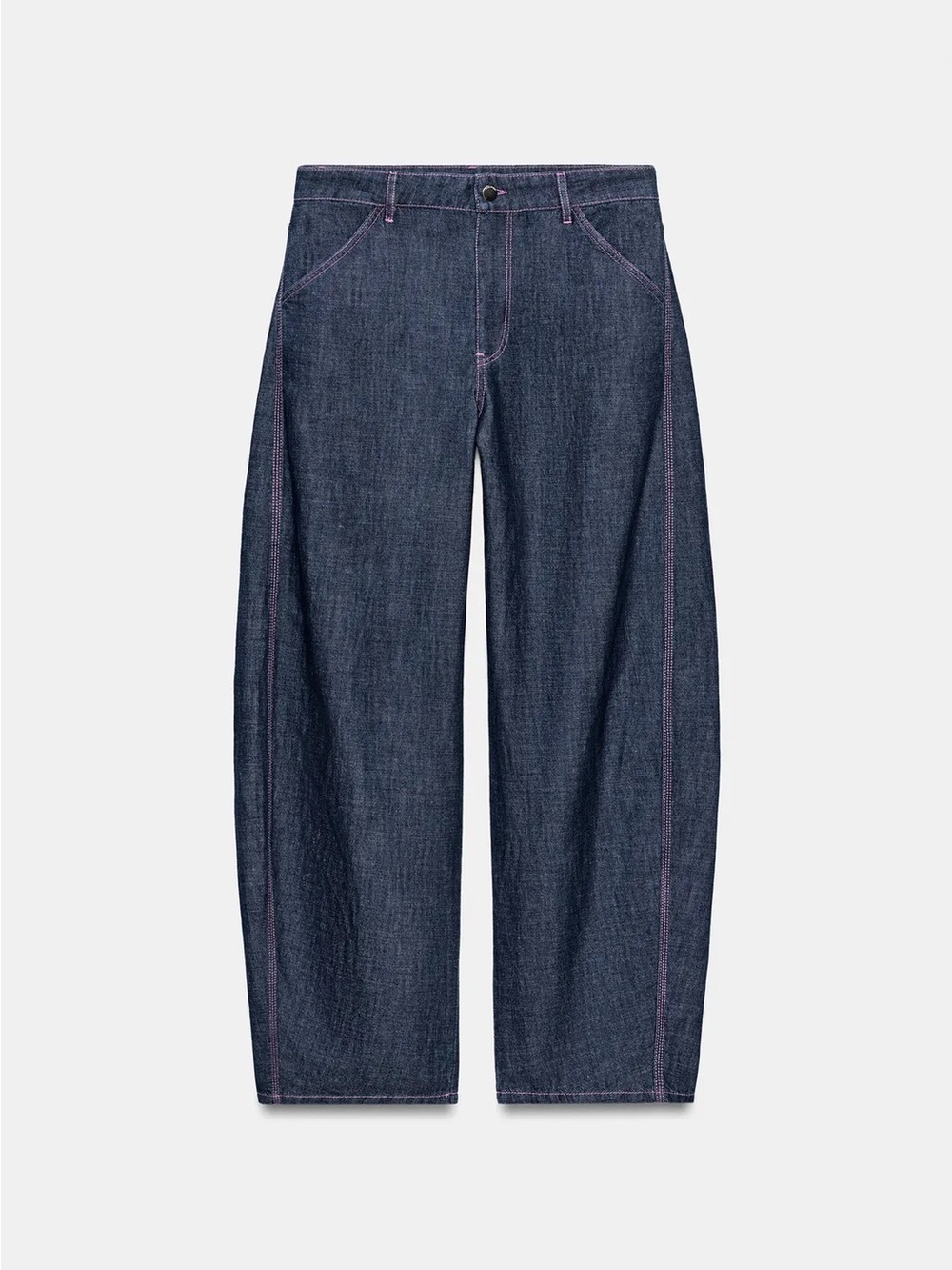 Zara Dark Indigo berrel-Leg Jeans
